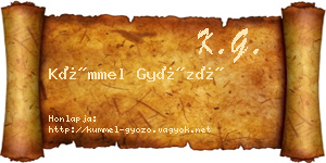 Kümmel Győző névjegykártya